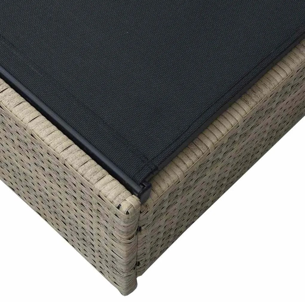 vidaXL Ξαπλώστρα με μαξιλάρι Μπεζ 60 x 200 x 27εκ συνθετικό ρατάν