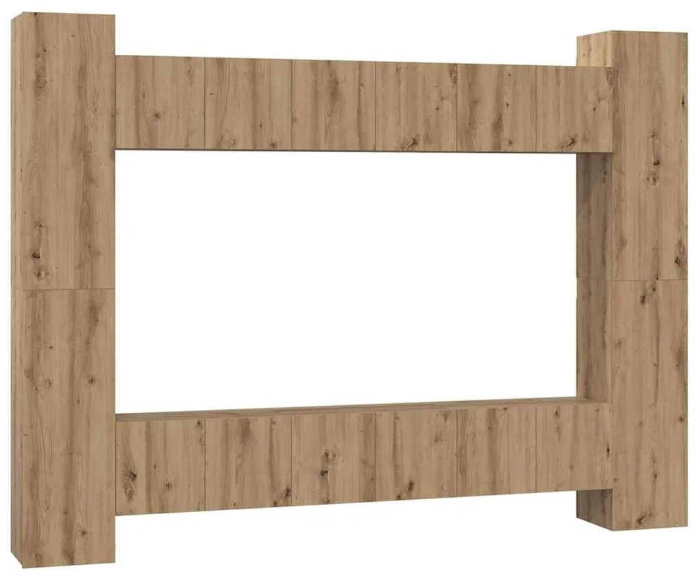 vidaXL Σετ επίπλου τηλεόρασης 10 pcs Artisan Oak 30,5 x 30 x 90 cm
