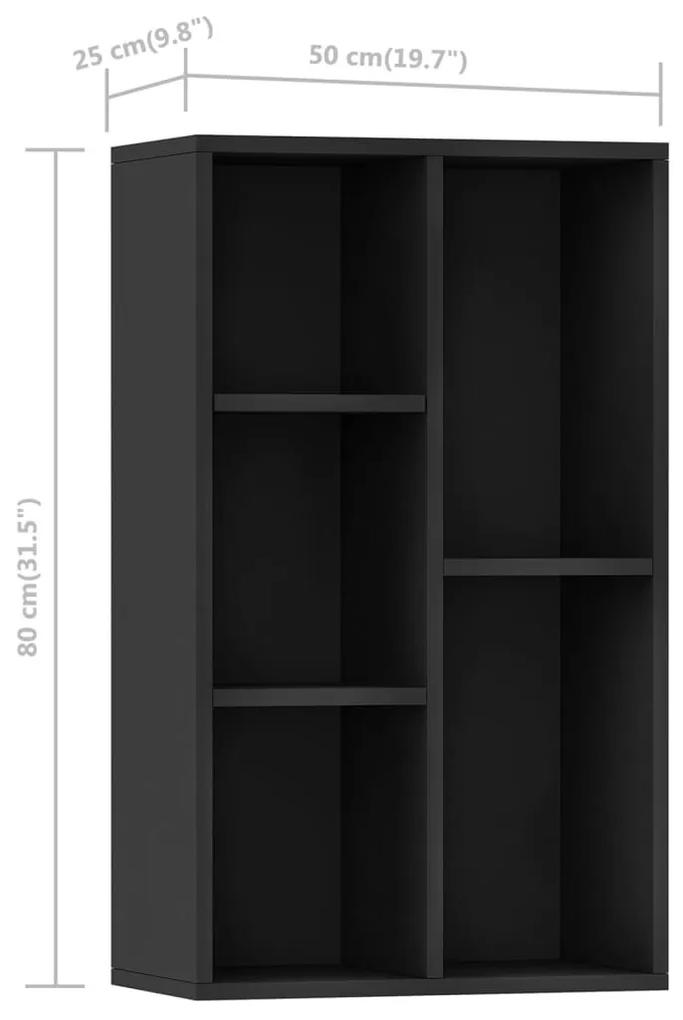 Ραφιέρα / Βιβλιοθήκη Μαύρη 50 x 25 x 80 εκ. από Μοριοσανίδα - Μαύρο