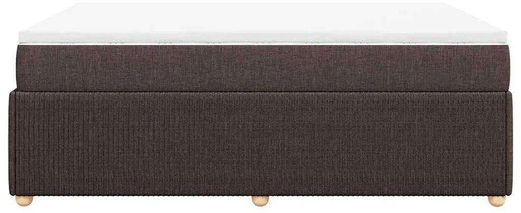 vidaXL Κρεβάτι Boxspring με Στρώμα Σκούρο Καφέ 160x200 εκ Υφασμάτινο