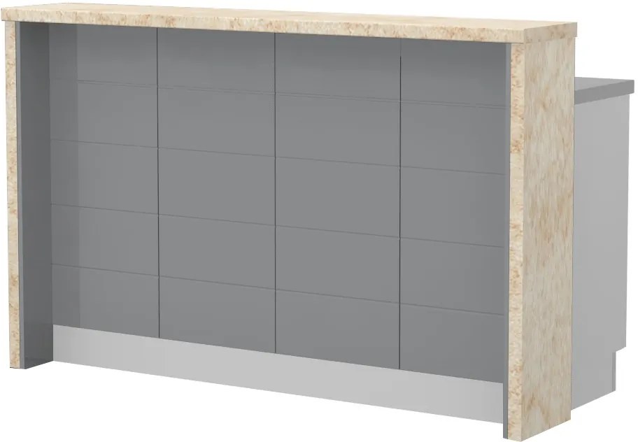 Πάγκος νησίδας Hudson-Μήκος: 160 εκ.-Γκρι-Latino Marble