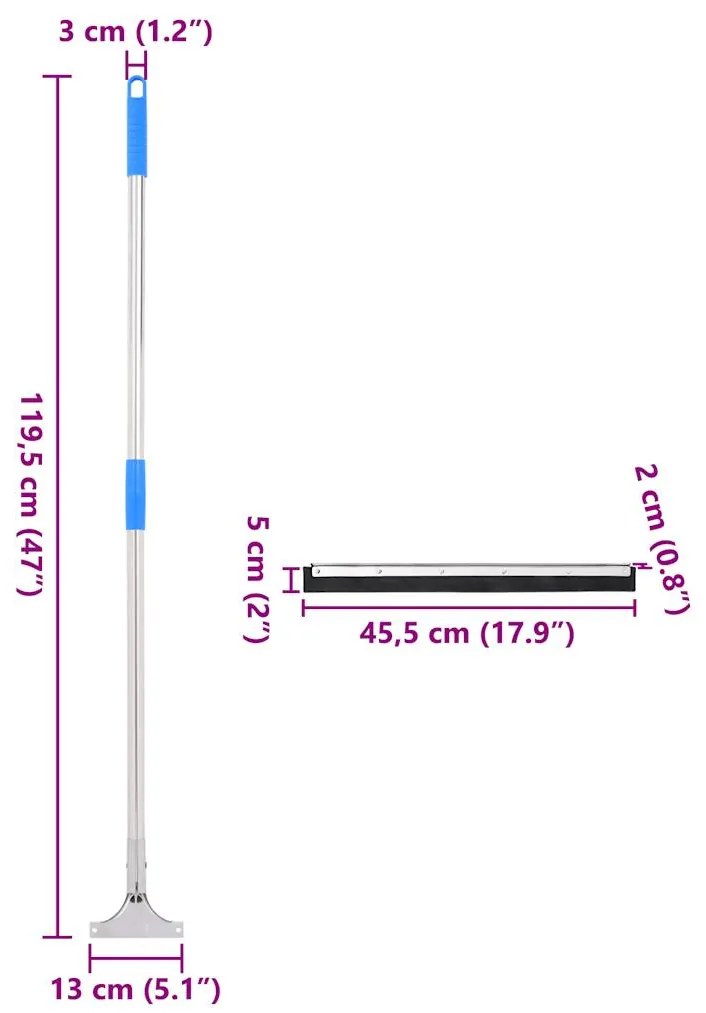 Κεφαλή Σκουπίσματος Δαπέδου 45,5x119,5 εκ. Ατσάλι/Καουτσούκ