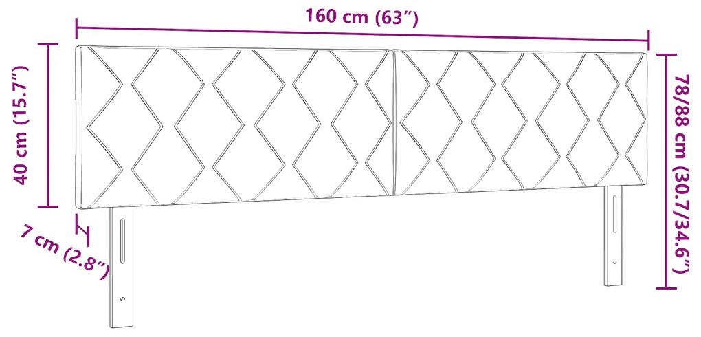 vidaXL Υφασμάτινο Κεφαλάρι Geometric με κεφαλάρι Μπλε 160 cm ύφασμα