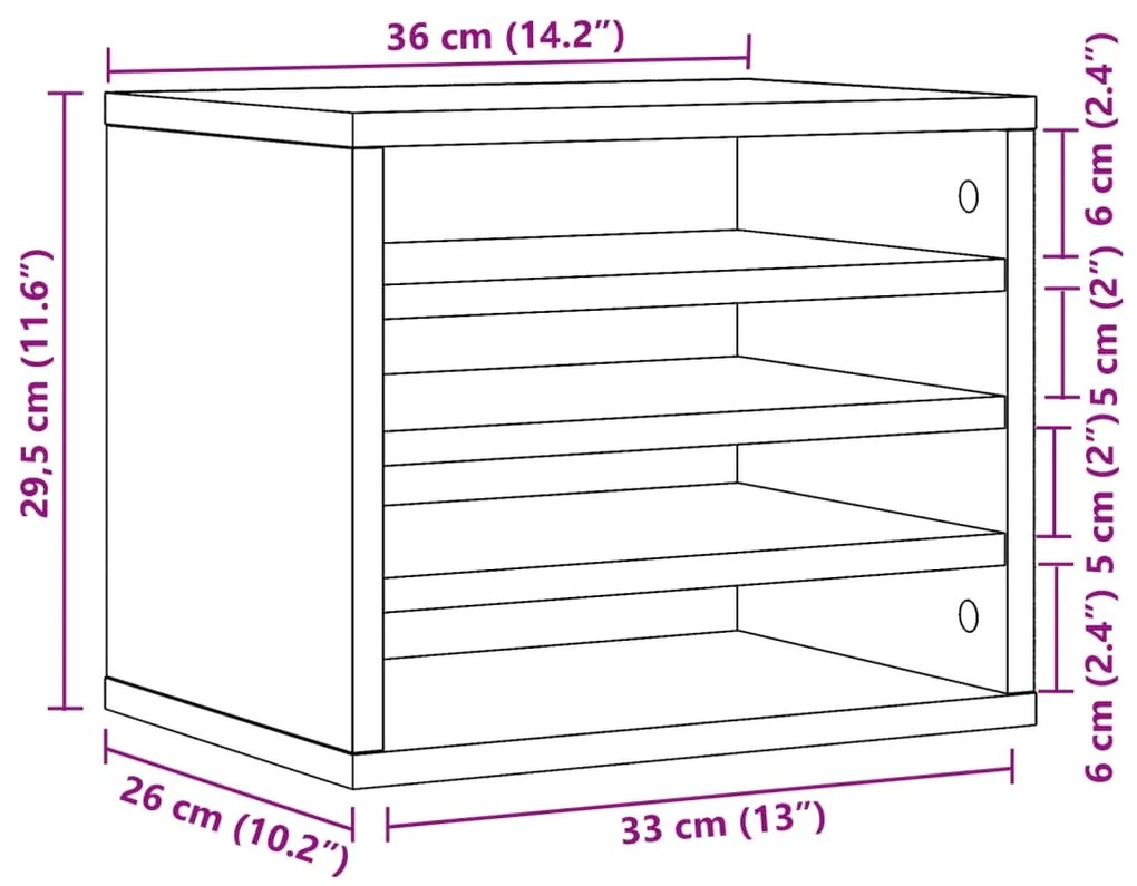 ΈΠΙΠΛΟ ΟΡΓΑΝΩΣΗΣ ΓΡΑΦΕΙΟΥ ΓΚΡΙ ΣΚΥΡ. 36X26X29,5ΕΚ ΕΠΕΞ. ΞΥΛΟ 848048