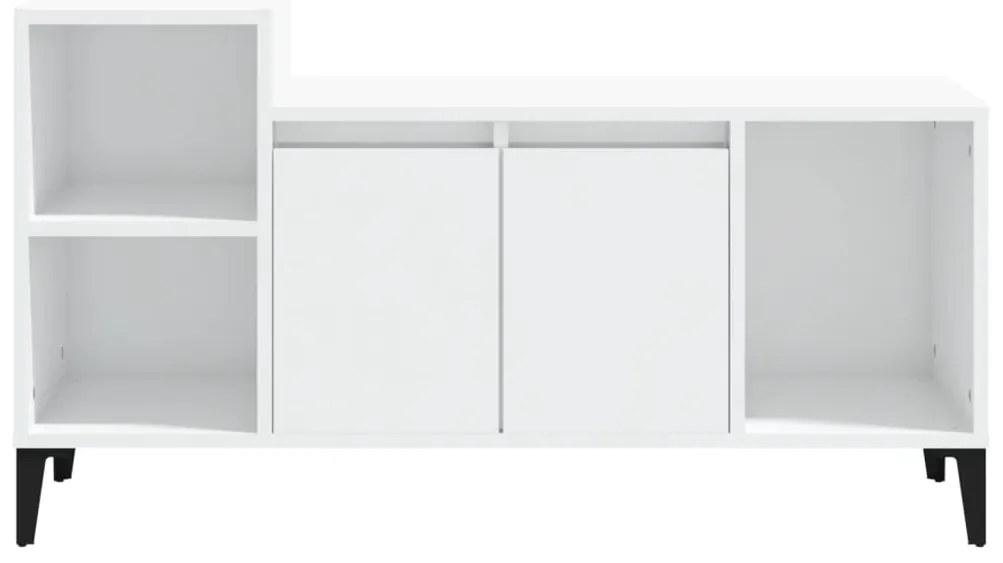 vidaXL Έπιπλο Τηλεόρασης Γυαλ. Λευκό 100x35x55 εκ. Επεξεργασμένο Ξύλο