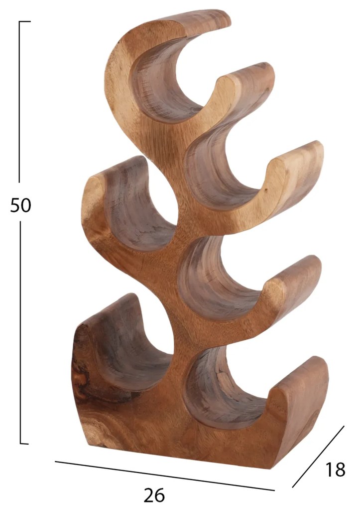 ΞΥΛΙΝΗ ΚΑΒΑ ΠΟΤΩΝ 6 ΘΕΣΕΩΝ ΑΠΟ ΞΥΛΟ SUAR 18x20x50Yεκ.HM9485 - 0409593 - HM9485