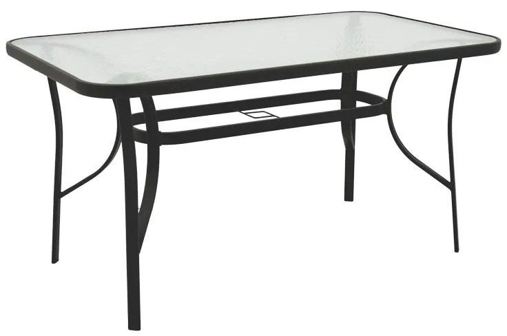 Σετ κήπου - Τραπεζαρία Sussie - Ensure 7 τεμ. μέταλλο - γυαλί μαύρο 140x80x70 εκ. 140x80x70 εκ.