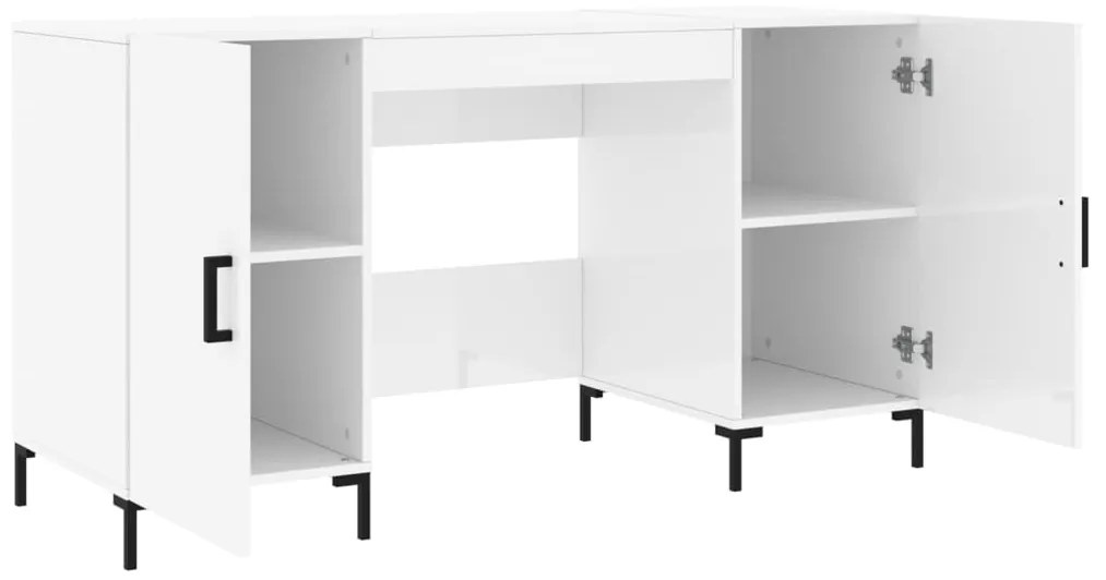 vidaXL Γραφείο Γυαλιστερό Λευκό 140x50x75 εκ. Επεξεργασμένο Ξύλο