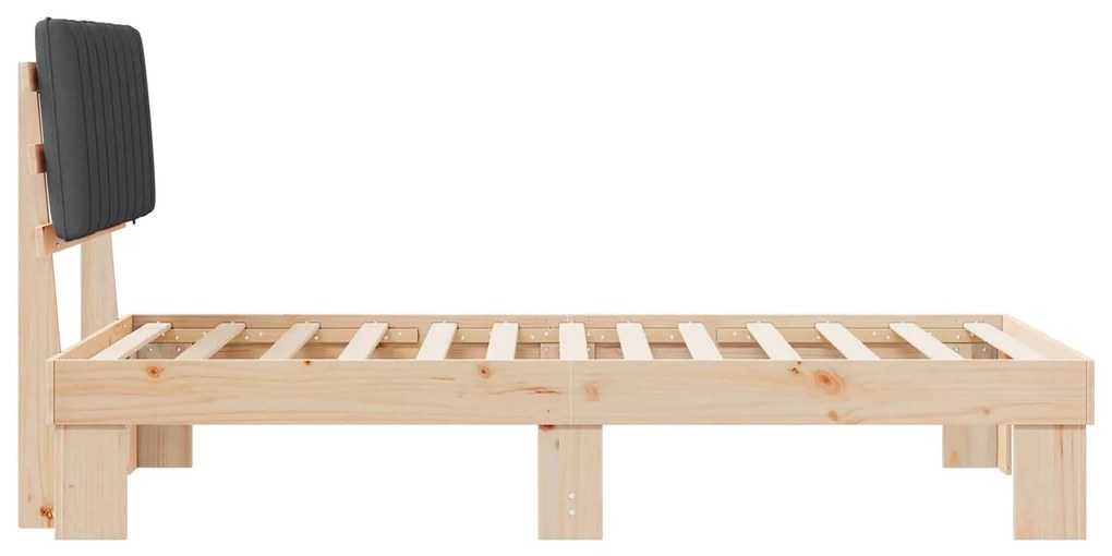 vidaXL Σκελετός Κρεβατιού με Επενδεδυμένο Κεφαλάρι Σκούρο Γκρι