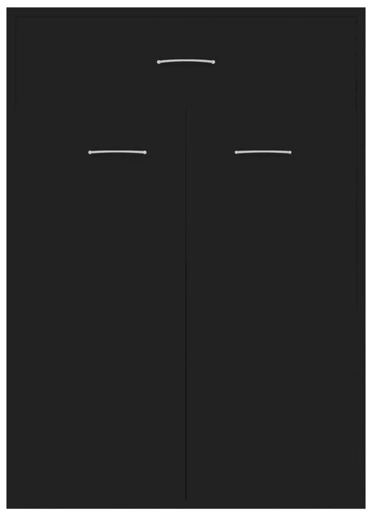 Παπουτσοθήκη Μαύρη 60 x 35 x 84 εκ. από Μοριοσανίδα - Μαύρο