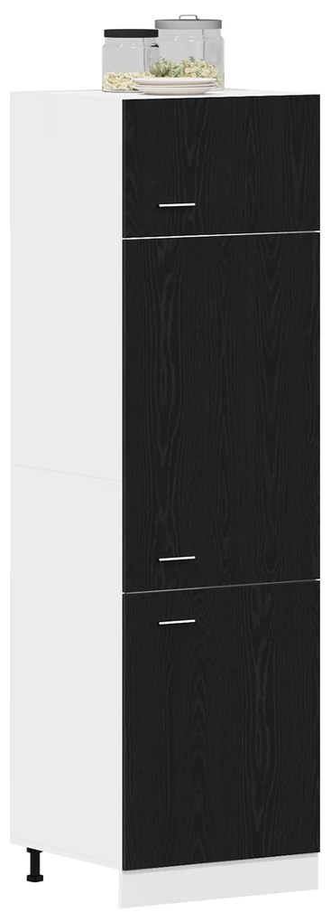 vidaXL Ντουλάπα Ψυγείου σε Μαύρη Δρυς - 60x57x207 εκ, Ξύλινη Κατασκευή