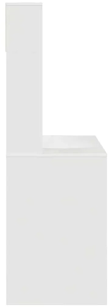 vidaXL Γραφείο με ράφι Λευκό 91 x 50 x 149 εκ Επεξεργασμένο ξύλο