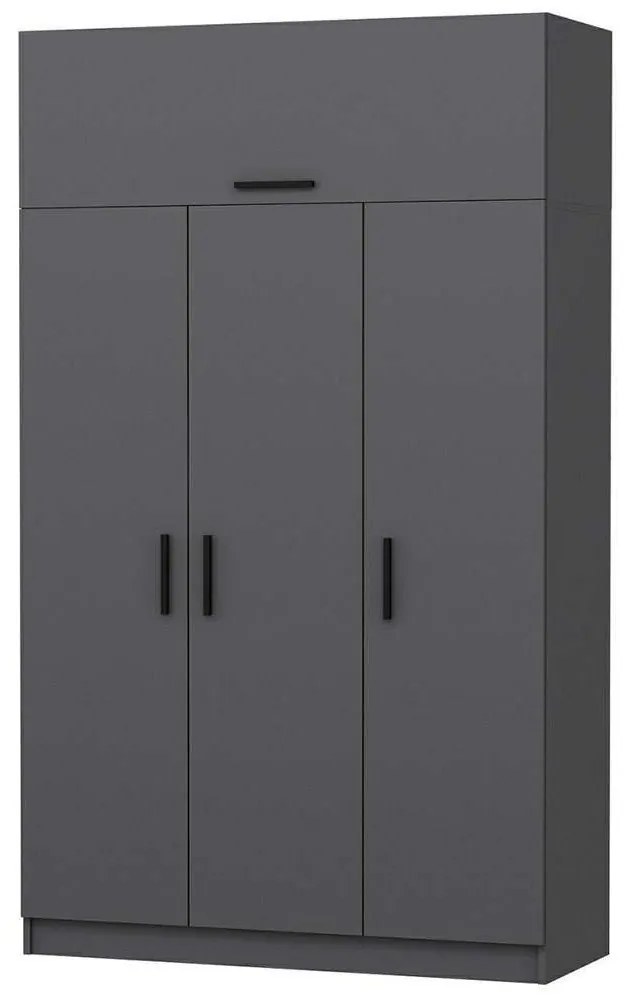 Ντουλάπα Τρίφυλλη Minar 506MNR2413 135x52x235cm Anthracite Three Door