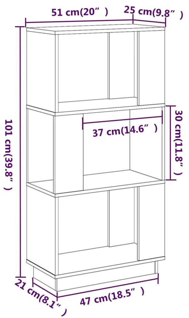 ΒΙΒΛΙΟΘΗΚΗ/ΔΙΑΧΩΡΙΣΤΙΚΟ ΧΩΡΟΥ ΛΕΥΚΟ 51X25X101 ΕΚ. ΜΑΣΙΦ ΠΕΥΚΟ 814035