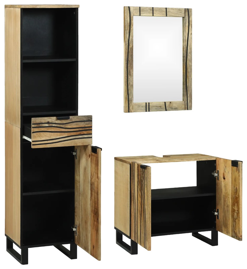 vidaXL Σετ Επίπλων Μπάνιου με συρτάρι 3 pcs Καφέ 38 x 33 x 160 εκ.