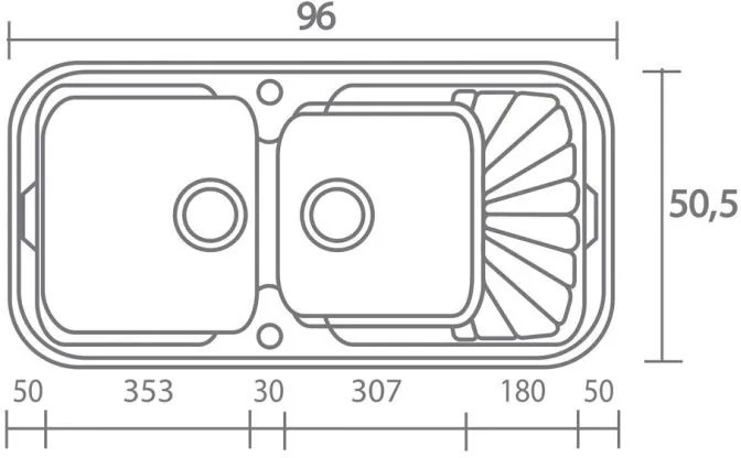 Νεροχύτης Sanitec 304-Metallic Space