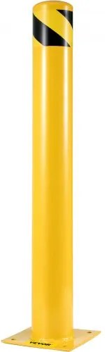 VEVOR Safety Bollard, 48 Inch Height Bollard Post, 4.5 Inch Diameter Steel Pipe Safety Bollard Post, Yellow Steel Bollard, Steel Safety Bollard with 8 Anchor Bolts, Perfect for Traffic-Sensitive Area