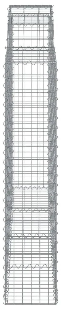 Συρματοκιβώτια Τοξωτά 18 τεμ. 200x30x140/160 εκ. Γαλβαν. Ατσάλι - Ασήμι