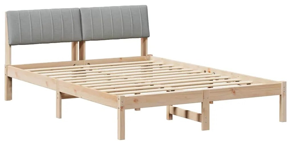 vidaXL Σκελετός Κρεβατιού Καφέ και ανοιχτό γκρι 140 x 190 cm