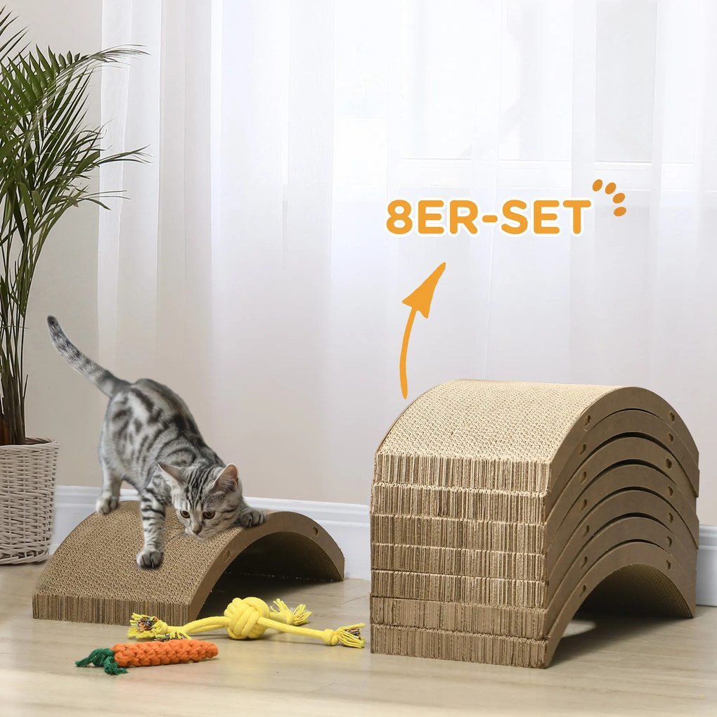 PawHut Σετ επιφανειών ξυσίματος για τροχό γάτας, αντοχή έως 5kg, 55x25,5x3cm, Καφέ