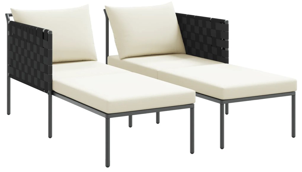 vidaXL Ξαπλώστρα με Μαξιλάρια 2 Ατόμων Ανθρακί 115x153x69,5 εκ. Ατσάλι