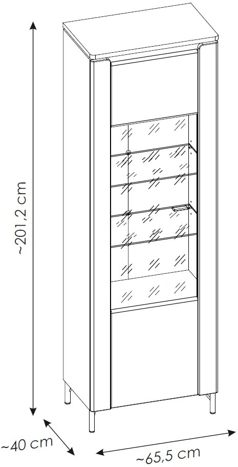 Βιτρίνα Eclat ψηλή-Mauro