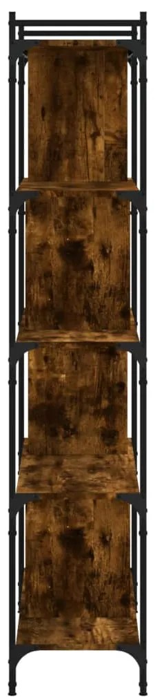 vidaXL Βιβλιοθήκη 5 Επιπέδων Καπνιστή Δρυς 76 x 32 x 158εκ. Επεξ. Ξύλο