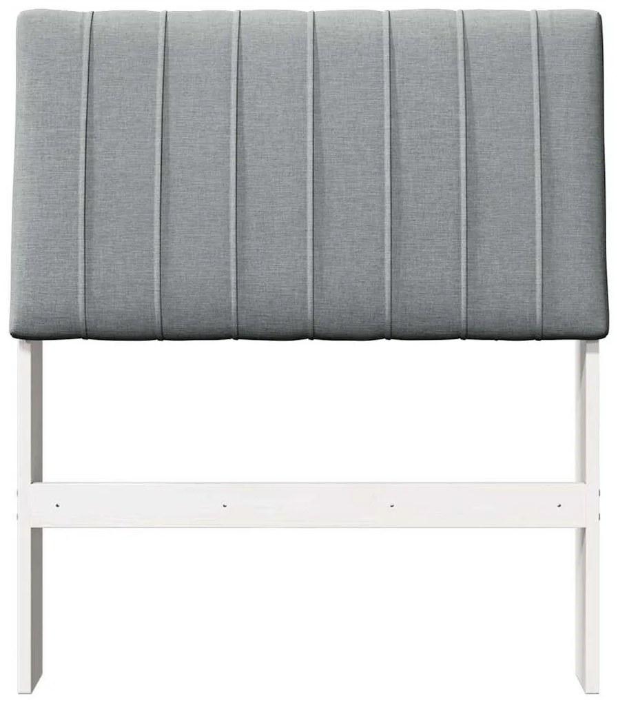 vidaXL Ταπετσαρισμένο κεφαλάρι Ανοιχτό γκρι 80 cm Στερεά ξυλεία πεύκου