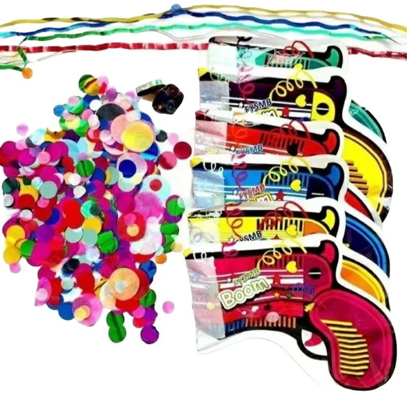 Πιστόλι κομφετί 6τμχ - Confetti popper