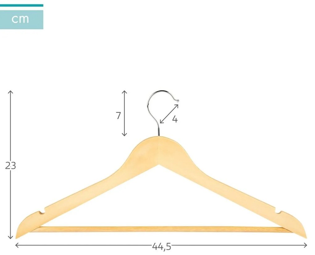 Σετ Kρεμαστρών Max Home Φυσικό Ξύλο Χάλυβας 44,5 x 23 x 1 cm 10 Τεμάχια (x6)