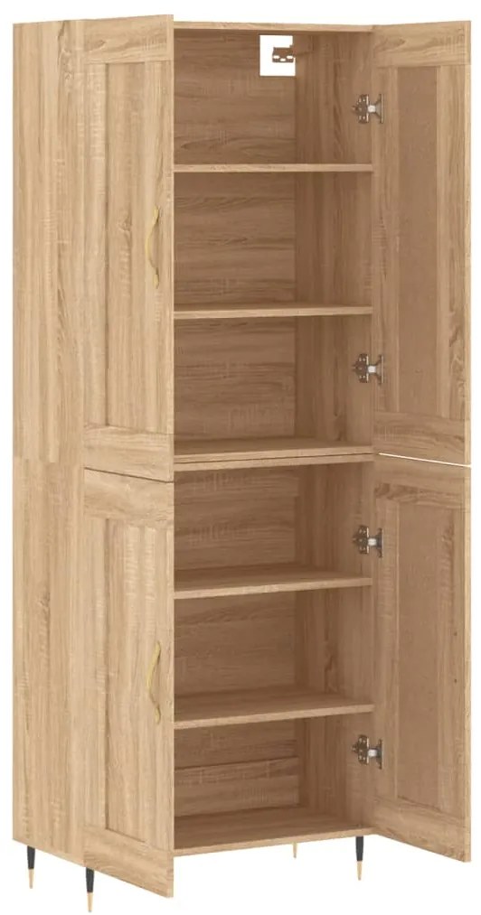 vidaXL Ντουλάπι Sonoma δρυς 69,5 x 34 x 180 εκ. από Επεξεργασμένο Ξύλο