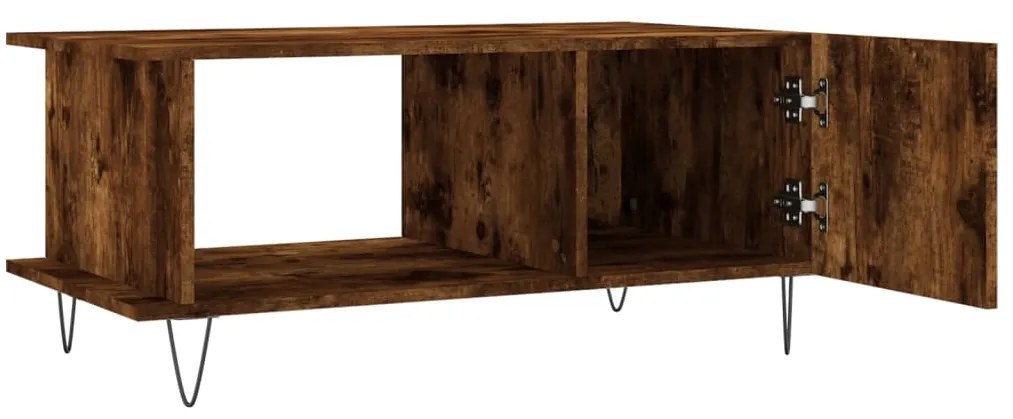 vidaXL Τραπεζάκι Σαλονιού Καπνιστή Δρυς 90x50x40 εκ. Επεξεργασμ. Ξύλο