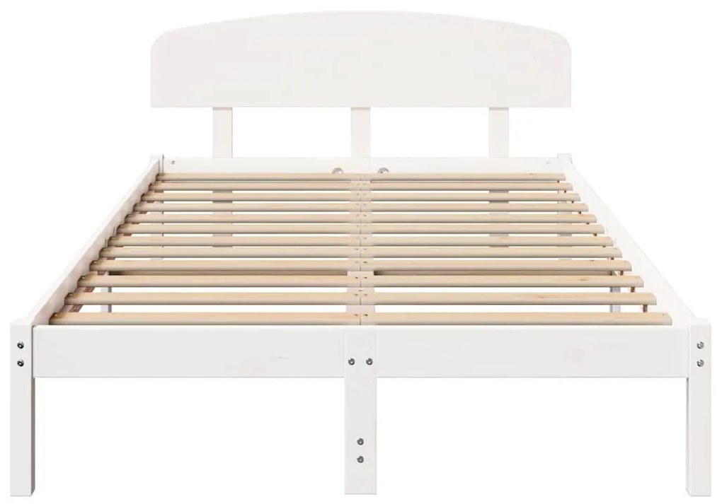 vidaXL Σκελετός Κρεβατιού Λευκό 140 x 190 cm Μασίφ ξύλο πεύκου