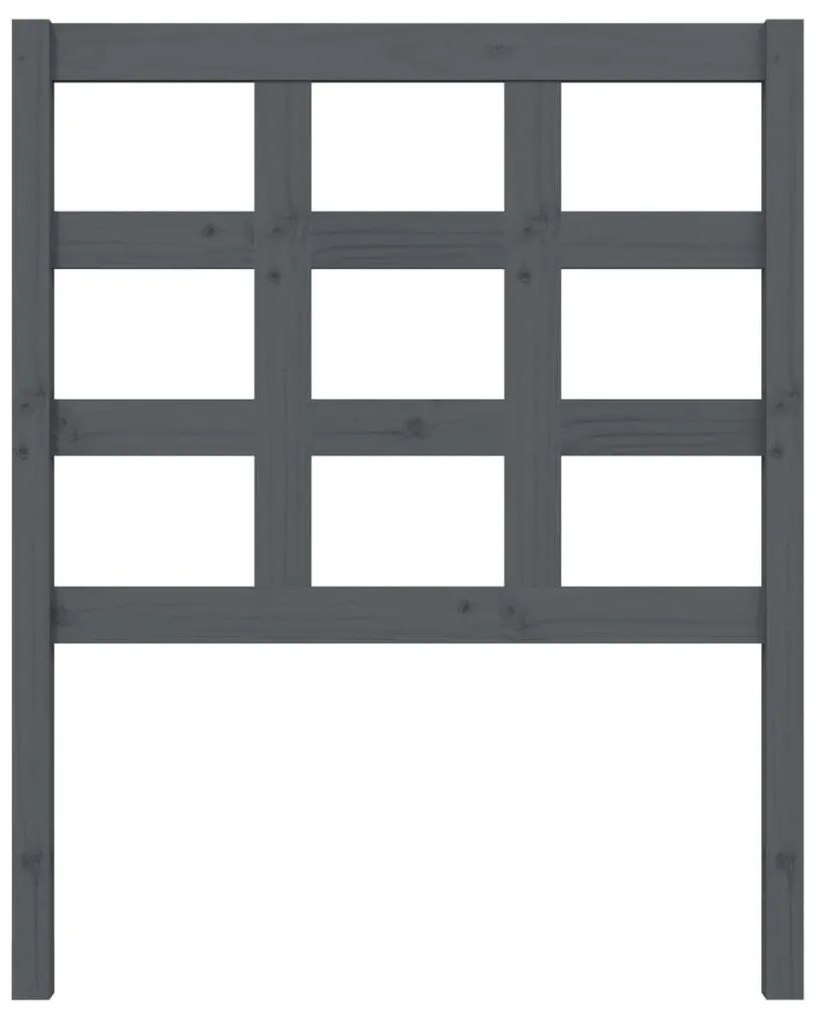 vidaXL Κεφαλάρι Κρεβατιού Γκρι 80,5x4x100 εκ. από Μασίφ Ξύλο Πεύκου