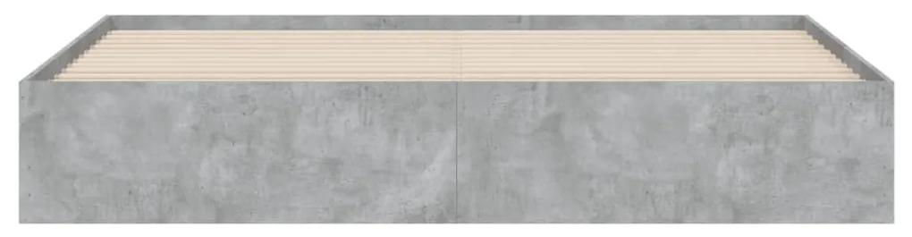 Πλαίσιο Κρεβατιού με συρτάρια Γκρι Σκυρ. 200x200 εκ. Επεξ. Ξύλο - Γκρι