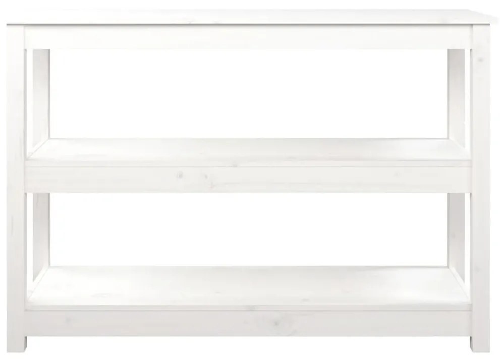 Τραπέζι Κονσόλα Λευκό 110 x 40 x 74 εκ. από Μασίφ Ξύλο Πεύκου - Λευκό