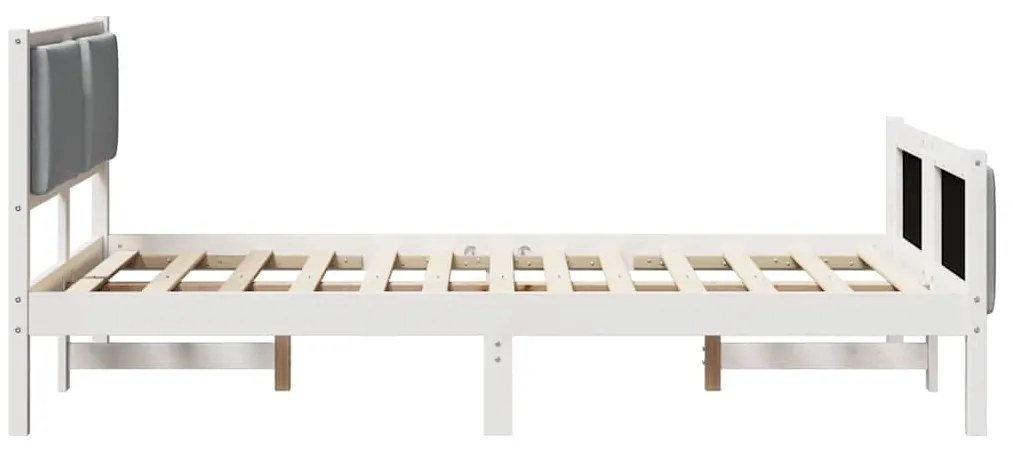 vidaXL Σκελετός Κρεβατιού με κεφαλάρι Ανοιχτό γκρι 120 x 200 cm ύφασμα