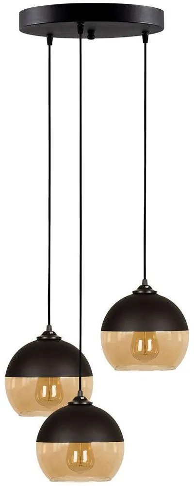 Φωτιστικό Οροφής Camini 892OPV1775  Φ45x116cm 3xE27 40W Black-Amber Opviq