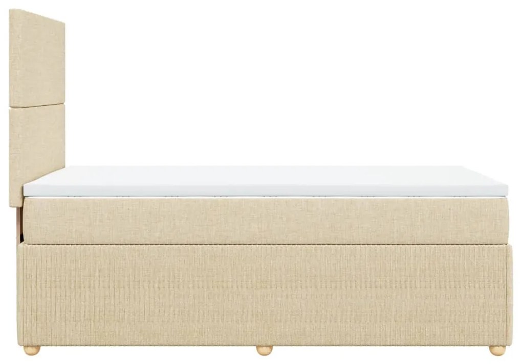 ΚΡΕΒΑΤΙ BOXSPRING ΜΕ ΣΤΡΩΜΑ ΚΡΕΜ 90X190 ΕΚ.ΥΦΑΣΜΑΤΙΝΟ 3291909