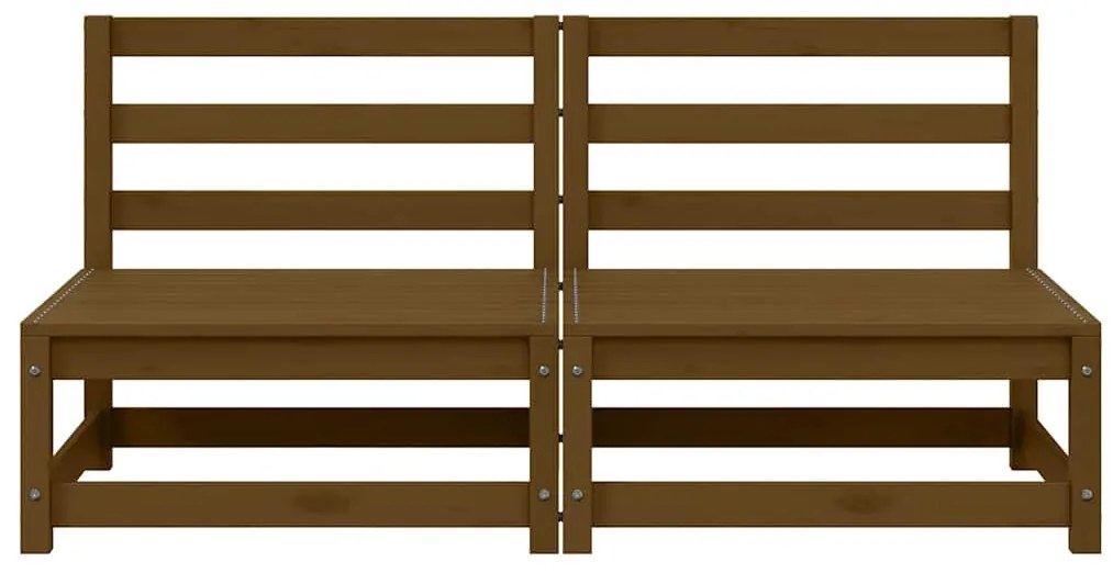 vidaXL Καναπέδες Κήπου Μεσαίοι 2 τεμ. Καφέ Μελί από Μασίφ Ξύλο Πεύκου