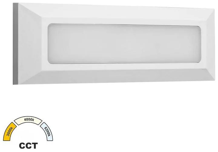 Adeleq Φωτιστικό LED PC Επίτοιχο Ορθογώνιο 4W CCT IP65 Λευκό 3-9708