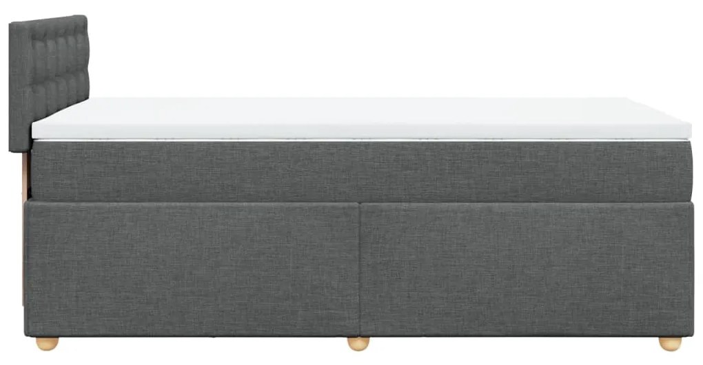 ΚΡΕΒΑΤΙ BOXSPRING ΜΕ ΣΤΡΩΜΑ ΣΚΟΥΡΟ ΓΚΡΙ 100X200 ΕΚ. ΥΦΑΣΜΑΤΙΝΟ 3288906