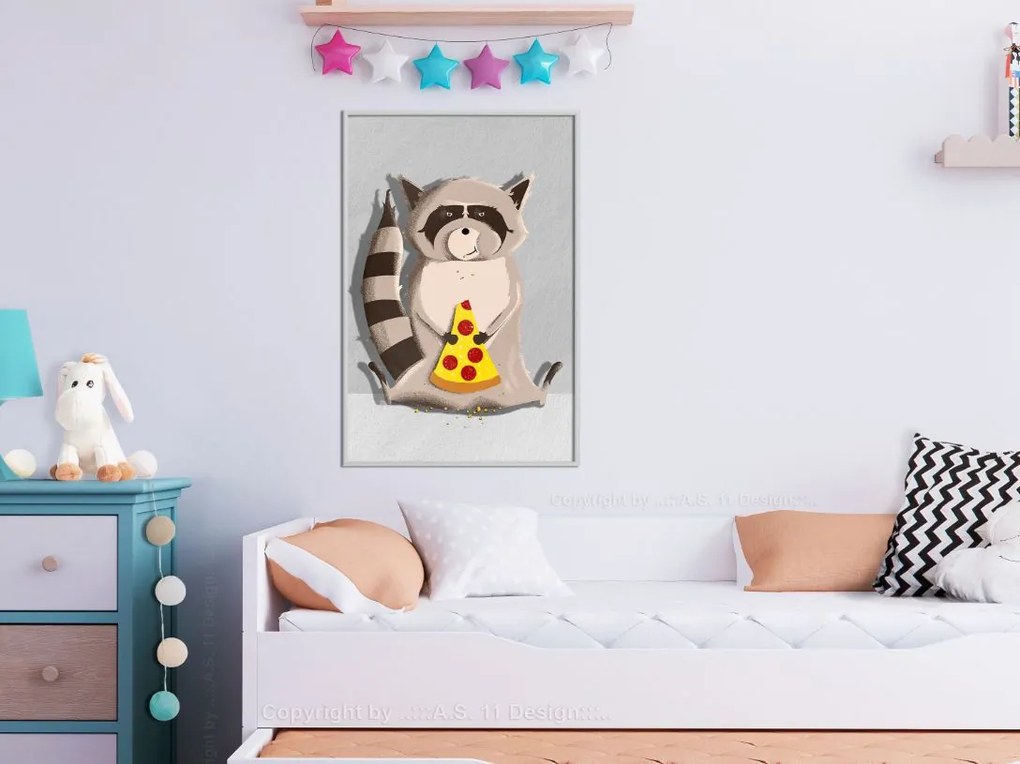 Αφίσα - Racoon Eating Pizza - 20x30 - Χρυσό - Χωρίς πασπαρτού