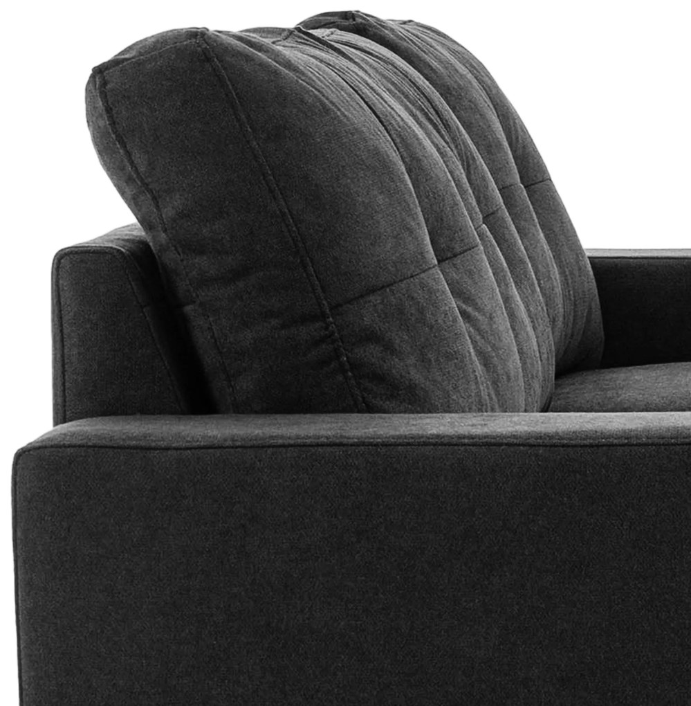 HOMCOM Καναπές τριών θέσεων, γωνιακός καναπές, με chaise longue, καπιτονέ κουμπιά, 193x136x85 cm, Μαύρο