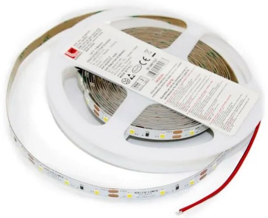 Adeleq Ταινία LED Λευκή Αυτοκόλλητη 5m 12VDC 2835 7.2W Και 60LED Ανά Μέτρο IP20 Λευκό 4000K 30-3401221