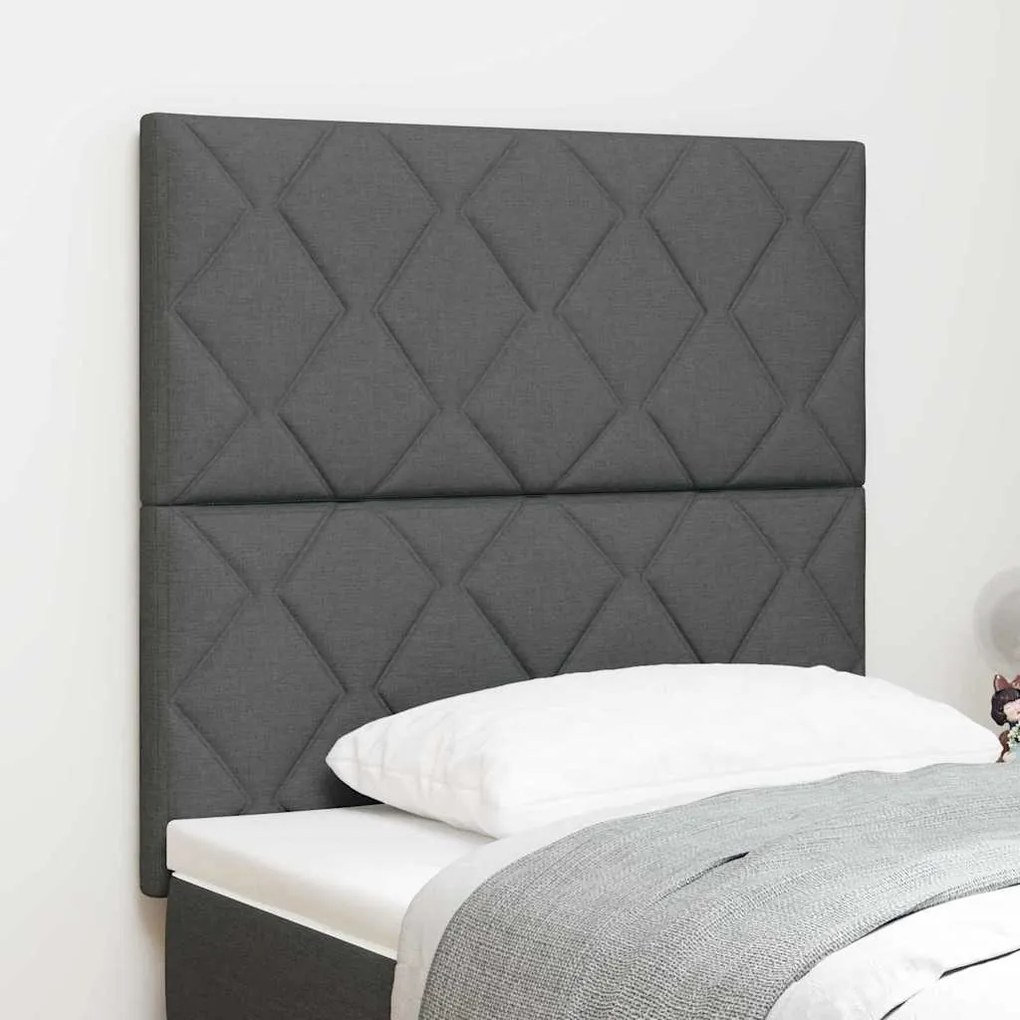 vidaXL Υφασμάτινο Κεφαλάρι Geometric Σκούρο γκρι 90 cm ύφασμα