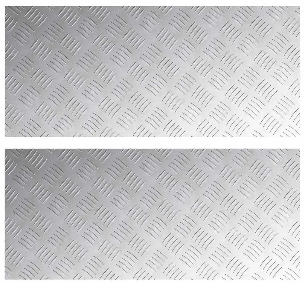 vidaXL Επιφάνειες Καρό 2 pcs Ασημί 90 x 40 cm Αλουμίνιο