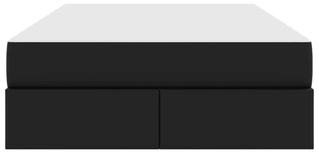 vidaXL Κρεβάτι με αποθηκευτικό χώρο και στρώμα Μαύρο 120 x 190 cm