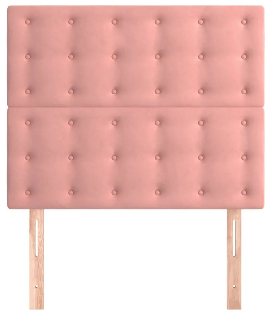 vidaXL Κεφαλάρι Ροζ Βελούδινο 100x5x118/128 εκ.