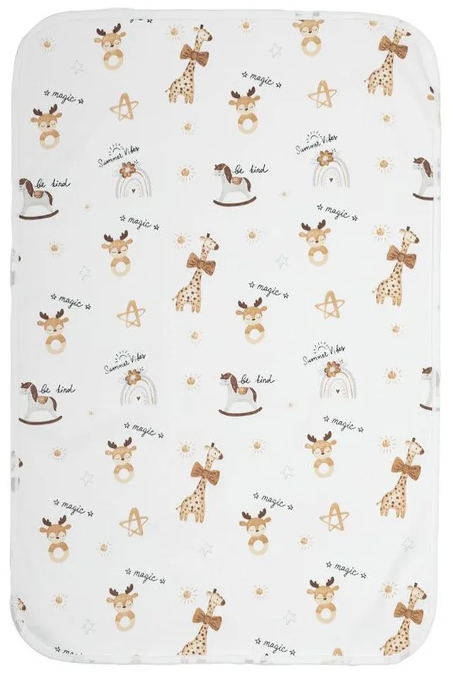 Σελτεδάκι Βρεφικό Sweet White-Beige Nima 55x75cm 100% Βαμβάκι